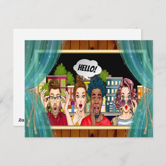 FUN HELLO Postcard Postkarte (Vorne/Hinten)