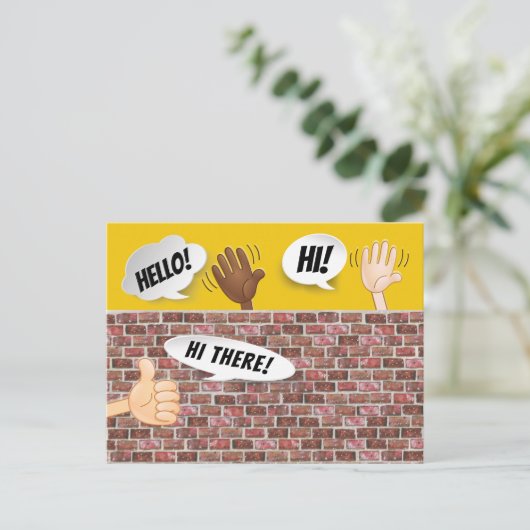 FUN HELLO Postcard Postkarte (Stehend Vorderseite)