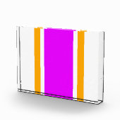 Fun Hellrosa gelbe, athletische Streifen auf weiß Fotoblock (Rechts)