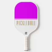 Fun Hellrosa, weißer Farbblock PICKLEBALL Text Schläger (Vorderseite)
