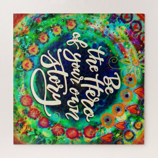 Fun Hero Ihre eigene Geschichte Inspiration Zitat Puzzle (Horizontal)