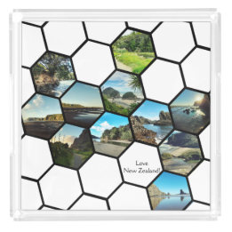 Fun Hexagon Custom Family Fotos Collage Acryl Tablett