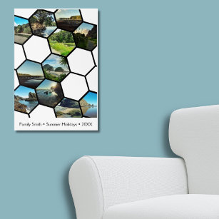 Fun Hexagon Custom Family Vacation Collage Poster