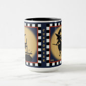 Fun Hexe Silhouetten Halloween individuell anpassb Tasse (Zentrum)