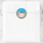 Fun Higgins Beach Sand Dollar Blue Ombre Runder Aufkleber (Tasche)
