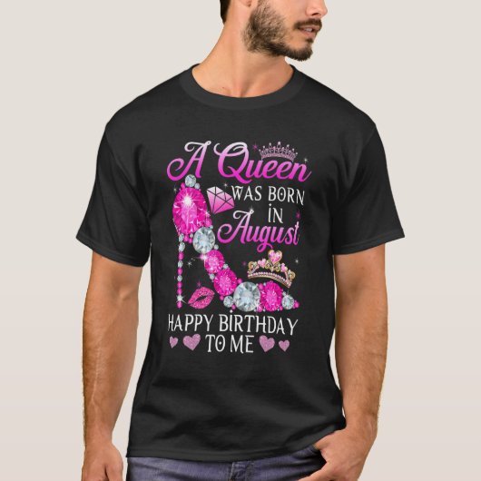 Fun High Heel Girl Frauen Eine Königin war Geboren T-Shirt (Vorderseite)