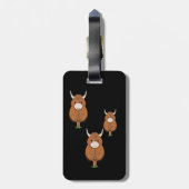 Fun Highland Cow Monogram Gepäckanhänger (Rückseite vertikal)