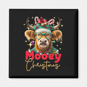 Fun Highland Cow Mooey Christmas Scottish Family G Magnet