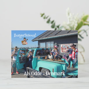 Fun HillBilly Grill Dänemark Grußkarte! Feiertagskarte