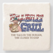 Fun HillBilly Grill Dänemark Stone Untersetzer! Steinuntersetzer (Vorderseite)