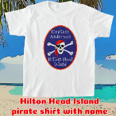 Fun Hilton Head Island Pirate mit Name Child's T-Shirt