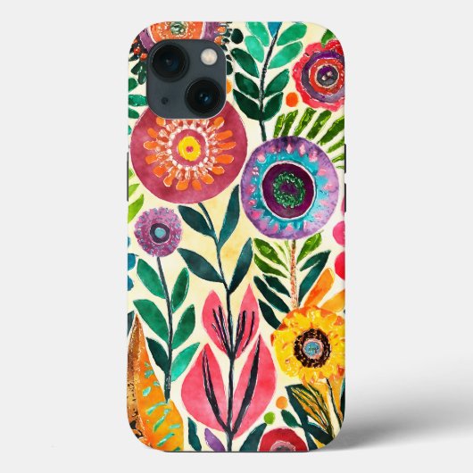 Fun Hippie Blume Gemustert Case-Mate iPhone Hülle (Rückseite)