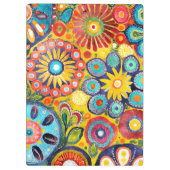 Fun Hippie Blume Gemustert Klemmbrett (Rückseite)