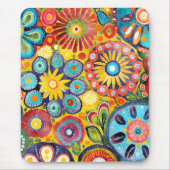 Fun Hippie Blume Gemustert Mousepad (Vorne)