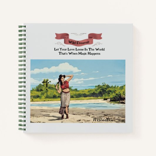 Fun Hippie Dreamer Quote Girly Beach Journal Notizblock (Vorderseite)