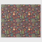 Fun Hippie farbenfrohe Weihnachtsverpackung Geschenkpapier (Flach)