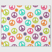 Fun Hippie-Muster Party-Friedenszeichen-Packung Geschenkpapier (Flach)