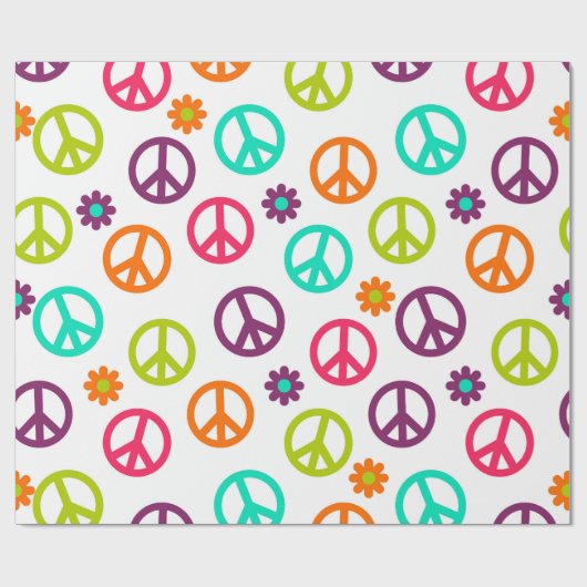 Fun Hippie-Muster Party-Friedenszeichen-Packung Geschenkpapier (Flach)