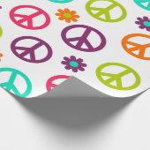 Fun Hippie-Muster Party-Friedenszeichen-Packung Geschenkpapier (Ecke)