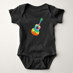 Fun Hippie Rainbow Gefärbte Krawatte Acoustic Guit Baby Strampler