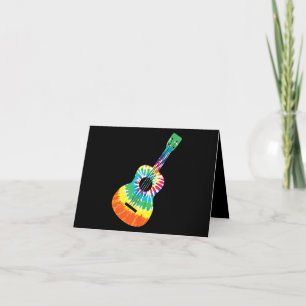 Fun Hippie Rainbow Gefärbte Krawatte Acoustic Guit Dankeskarte