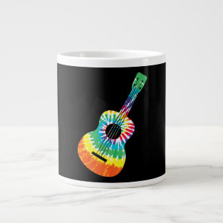 Fun Hippie Rainbow Gefärbte Krawatte Acoustic Guit Jumbo-Tasse