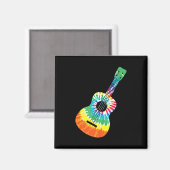 Fun Hippie Rainbow Gefärbte Krawatte Acoustic Guit Magnet (Vorderseite/Rückseite)