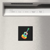 Fun Hippie Rainbow Gefärbte Krawatte Acoustic Guit Magnet (In Situ (Geschirrspüler))