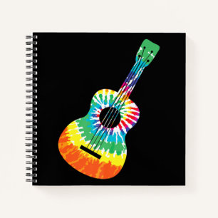 Fun Hippie Rainbow Gefärbte Krawatte Acoustic Guit Notizblock