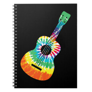 Fun Hippie Rainbow Gefärbte Krawatte Acoustic Guit Notizblock