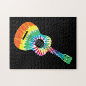 Fun Hippie Rainbow Gefärbte Krawatte Acoustic Guit Puzzle (Horizontal)