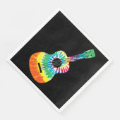 Fun Hippie Rainbow Gefärbte Krawatte Acoustic Guit Serviette (Ecke)