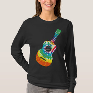 Fun Hippie Rainbow Gefärbte Krawatte Acoustic Guit T-Shirt