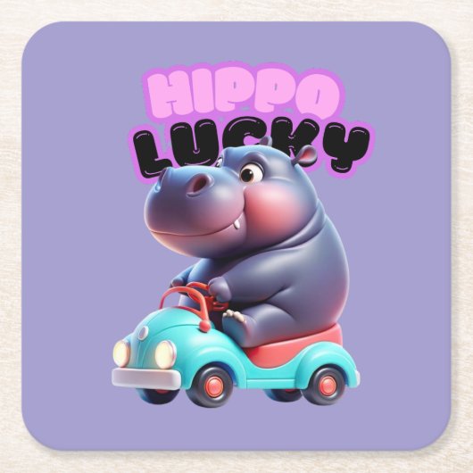 Fun Hippo Paper Untersetzer (Vorderseite)