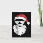 Fun Hipster Santa Face mit Hutbart und Gles Chr Karte (Vorderseite)