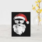 Fun Hipster Santa Face mit Hutbart und Gles Chr Karte (Gelbe Blume)
