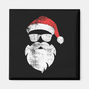 Fun Hipster Santa Face mit Hutbart und Gles Chr Magnet