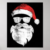 Fun Hipster Santa Face mit Hutbart und Gles Chr Poster (Vorne)