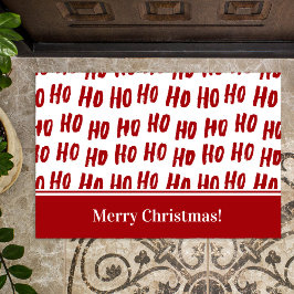 Fun Ho Ho Ho Red Holiday Pattern Frohe Weihnachten Fußmatte