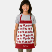 Fun Ho Ho Ho Red Holiday Pattern Weihnachtskids Schürze (Insitu)
