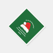 Fun Ho ho ho Santa Hat Merry Christmas Serviette (Ecke)