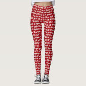 Fun Ho Ho Ho Text Holiday Pattern Christmas v2 Leggings (Vorderseite)