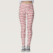 Fun Ho Ho Ho Text Holiday Pattern Weihnachten Leggings (Vorderseite)