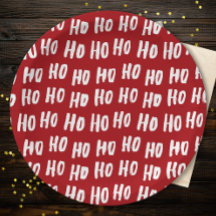 Fun Ho Ho Text Red Holiday Pattern Christmas v2