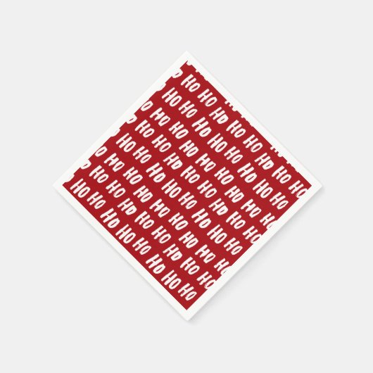 Fun Ho Ho Text Red Holiday Pattern Christmas v2 Serviette (Ecke)