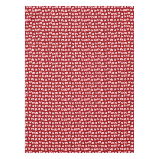 Fun Ho Ho Text Red Holiday Pattern Christmas v2 Tischdecke (Vorderseite)