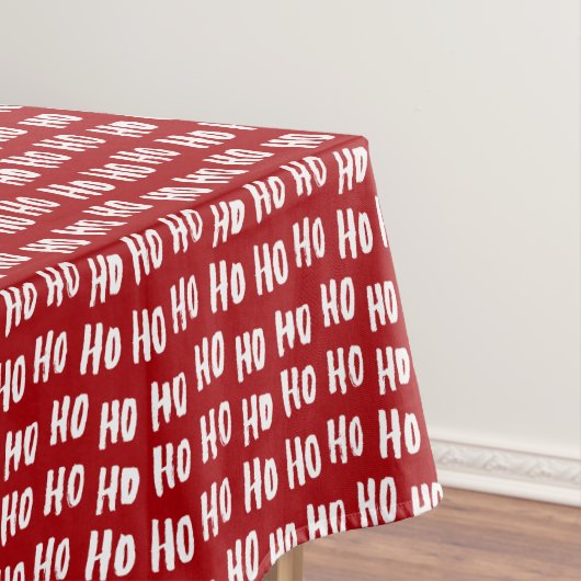 Fun Ho Ho Text Red Holiday Pattern Christmas v2 Tischdecke (Beispiel)