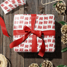 Fun Ho Ho Text Red Holiday Pattern Weihnachten