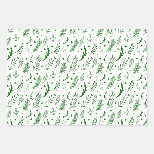 Fun Ho Ho Text Red Holiday Pattern Weihnachten Geschenkpapier Set (Vorderseite 2)