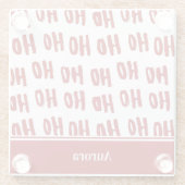 Fun Ho Ho Text Red Holiday Pattern Weihnachten Glasuntersetzer (Rückseite)